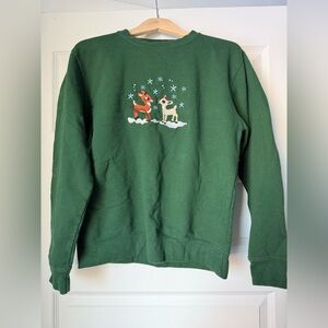Vintage inspired, Rudolph the red nose reindeer, embroidered crewneck